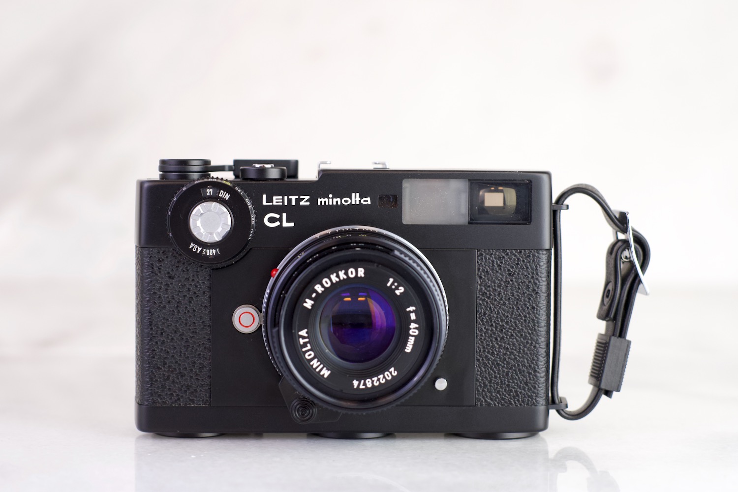 Leitz Minolta CL with Minolta M-Rokkor 40mm F/2 Lens, and Strap 